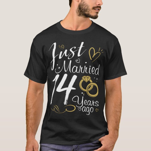 14. Hochzeitsfeier. Nur verheiratet 14 Jahre alt T-Shirt (Vorderseite)