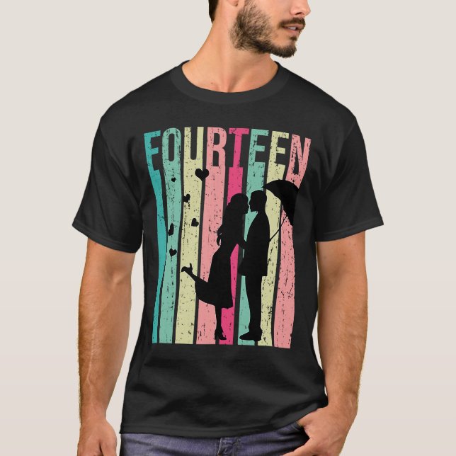 14. Hochzeitstag Ehefrau 14 Jahre T-Shirt (Vorderseite)