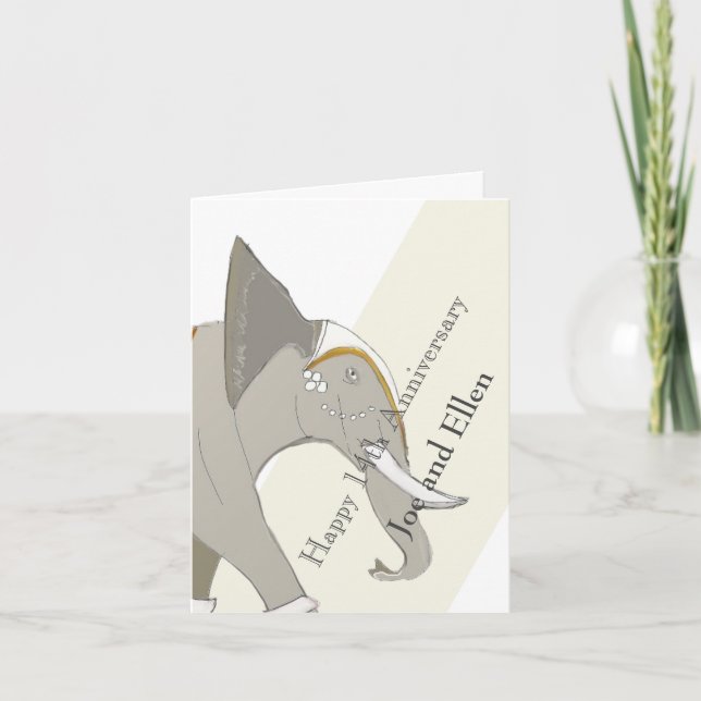 14. Hochzeitstag, Elfenbeinjubiläum Karte (Vorderseite)