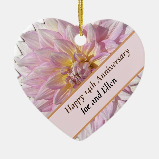 14. Hochzeitstag, Keramik Ornament (Vorne)