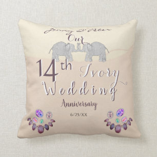 14. Hochzeitstipendien Opals & Elefanten Elfenbein Kissen
