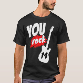 14 Jahre 14. Geburtstagsgitarre You Rock Musician T-Shirt