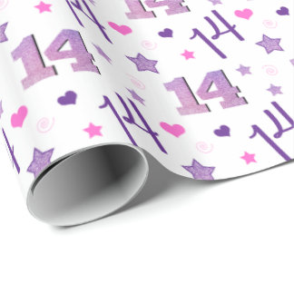 14 Jahre alt Geburtstag Vierzehnjähriger Teenager Geschenkpapier