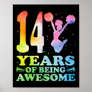 14 Jahre großartige Cheerleading-Girl 14. Geburtst Poster