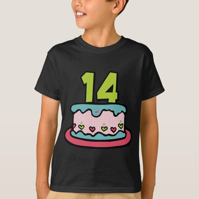 14-jähriger Geburtstagskuchen T-Shirt (Vorderseite)