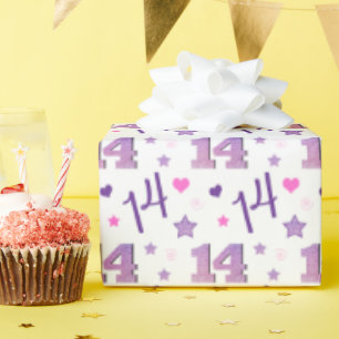 14 jähriger jugendlich Geburtstag vierzehn Geschenkpapier