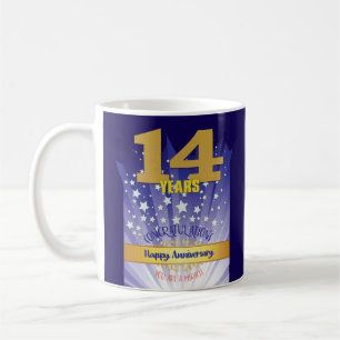 14-jähriges CUSTOM Recovery-Jubiläum Fett gedruckt Kaffeetasse