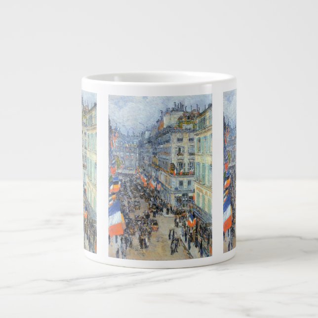 14. Juli, Rue Daunou von Childe Hassam Jumbo-Tasse (Vorderseite)