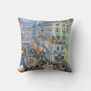 14. Juli, Rue Daunou von Childe Hassam Kissen