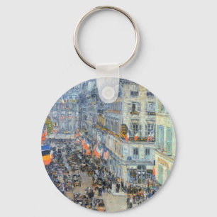 14. Juli, Rue Daunou von Childe Hassam Schlüsselanhänger
