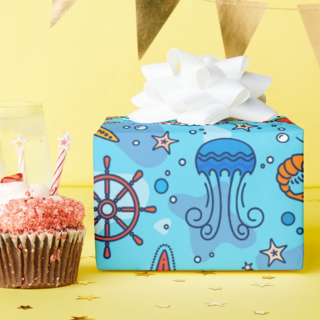 14 Nautical Haven Wrapping Paper "Big Size" Geschenkpapier (Geburtstagsparty)