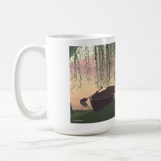 14 oz Tasse mit "Unter den Weiden" Bild (Links)