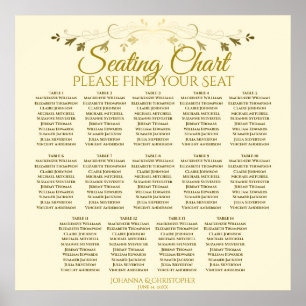 14 Tabelle Elegante Gold Cream Wedding Chart Poster