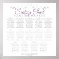 14 Tabelle Lila & grau Hochzeitstabelle