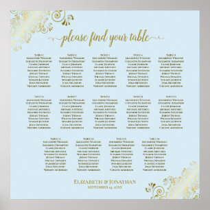 14 Tableau Poudre Mariage bleu et or Tableau de si