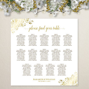 14-Tisch-Gold-Verzierungen Hochzeit Sitzordnung We Poster
