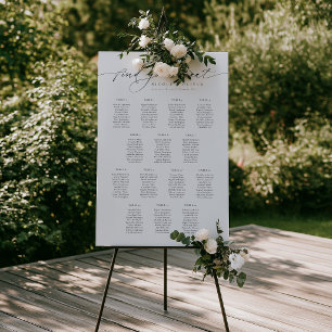 14 Tische Willkommens-Sitzplan Moderne Schrift Poster