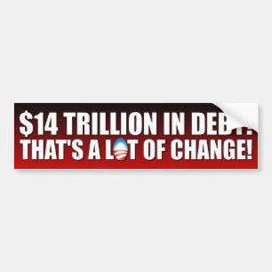 $14 Trillion Dollar in den Schulden Autoaufkleber