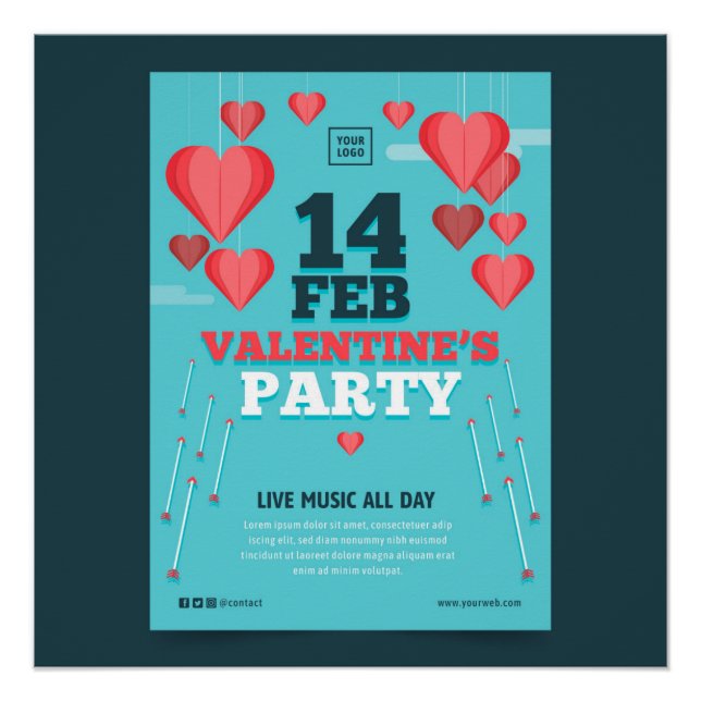 14 Valentinisches Party des FEB Poster (Vorderseite)