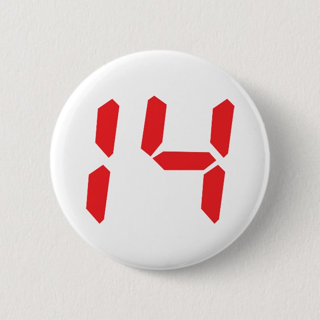 14 vierzehn digitale Zahl des Rot-Weckers Button (Vorderseite)