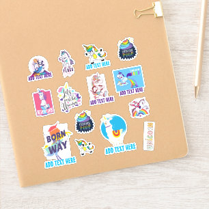 14 x Shaped UNICORN Funny Niedlich Kawaii Dab Emoj Aufkleber