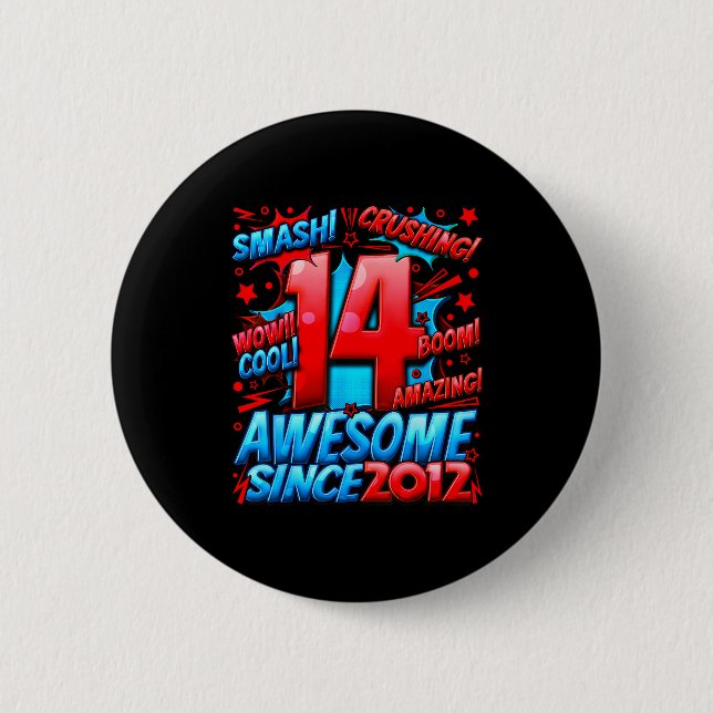 14 Year Old For Boys 14th Birthday Boy 14 Year Old Button (Vorderseite)