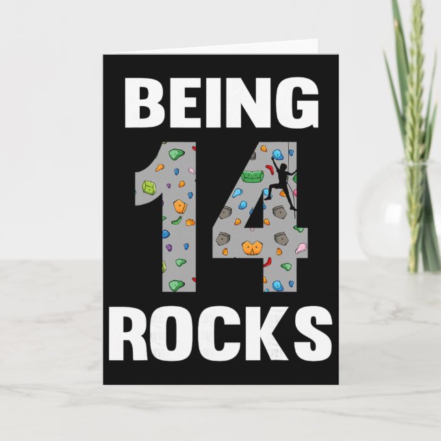 14 Year Old Rock Climber Birthday 14th Climber Bei Karte (Vorderseite)