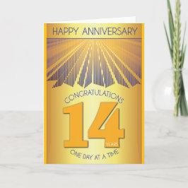 14 Year Sober Anniversary | Golden Ray 12 Step  Karte