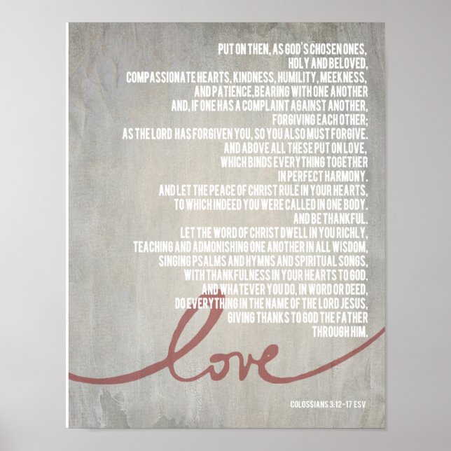 14 Zoll x 11 Zoll Kolossisten 3:12-17 Poster (Vorne)
