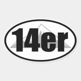 14er-Aufkleber Ovaler Aufkleber