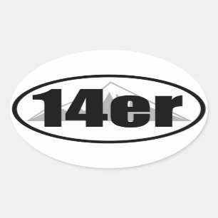 14er-Aufkleber Ovaler Aufkleber