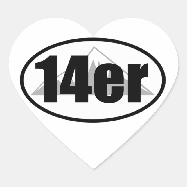 14er Herz-Aufkleber (Vorderseite)