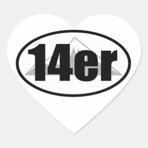 14er Herz-Aufkleber