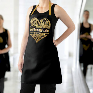 14k Gold Beauty Salon Glitzer Herberge Stylistin Schürze