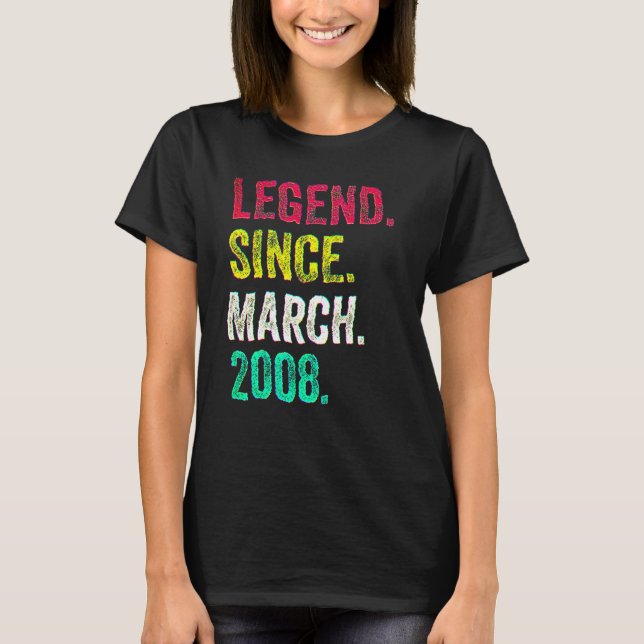 14th Birthday  14 Years Old Legend Since March 200 T-Shirt (Vorderseite)