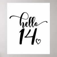 14th Birthday Women Hello 14 Cute 14 Years Old