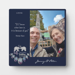 14th Wedding Anniversary Opals&Elephants + Foto Fotoplatte