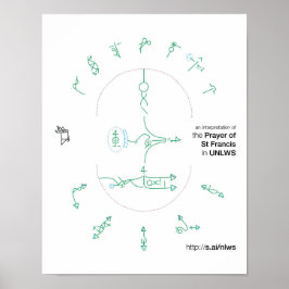 14x11 affiche de la prière de saint François à l'U