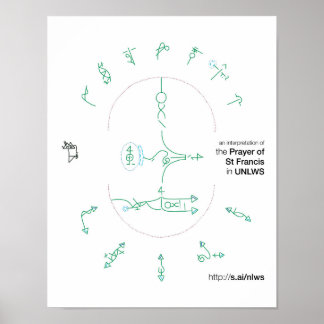 14x11 affiche de la prière de saint François à l'U