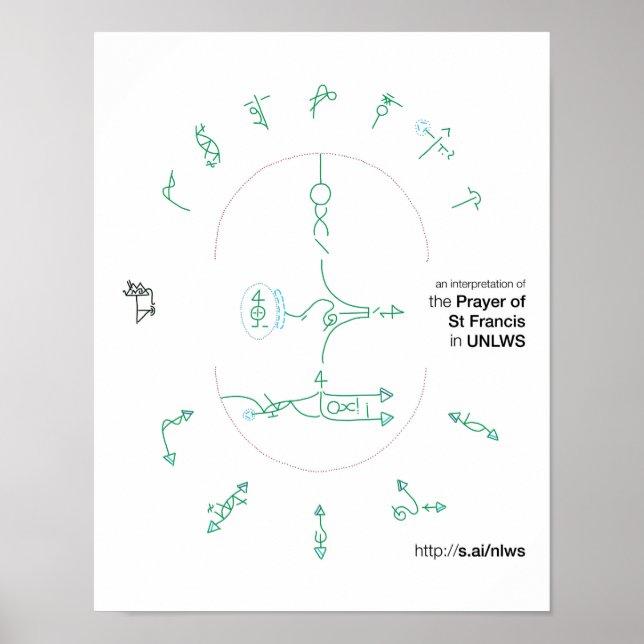 14x11 affiche de la prière de saint François à l'U (Devant)