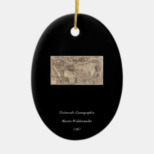 1507 Martin Waldseemuller Weltkarte Keramikornament