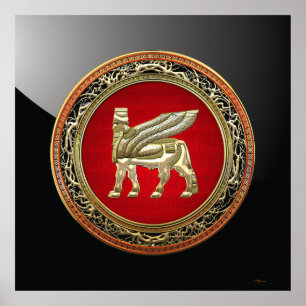 [150] Babylonischer Winged Bull Lamassu [3D] Poster