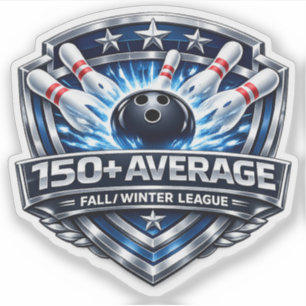 150+ Bowling-Durchschnitt Herbst-/Winterliga Aufkleber