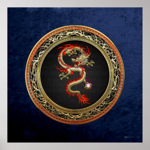 [150] Goldener chinesischer Drache Fucanglong Poster