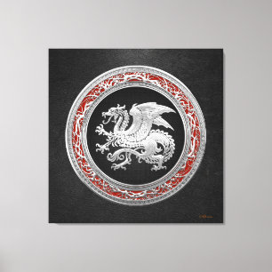 [150] Isländischer Drache, Landvættir [Silber] Leinwanddruck