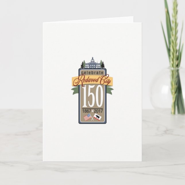 150. Jahrestag Redwood City Karte (Vorderseite)