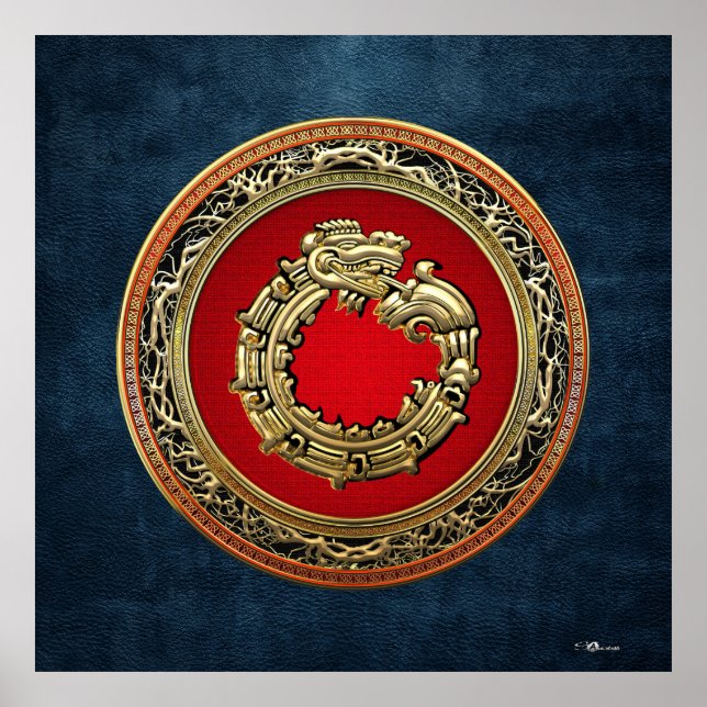 [150] Serpent God Quetzalcoatl [Gold] Poster (Vorne)