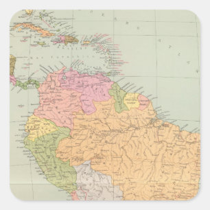 15152 Südamerika politisch Quadratischer Aufkleber