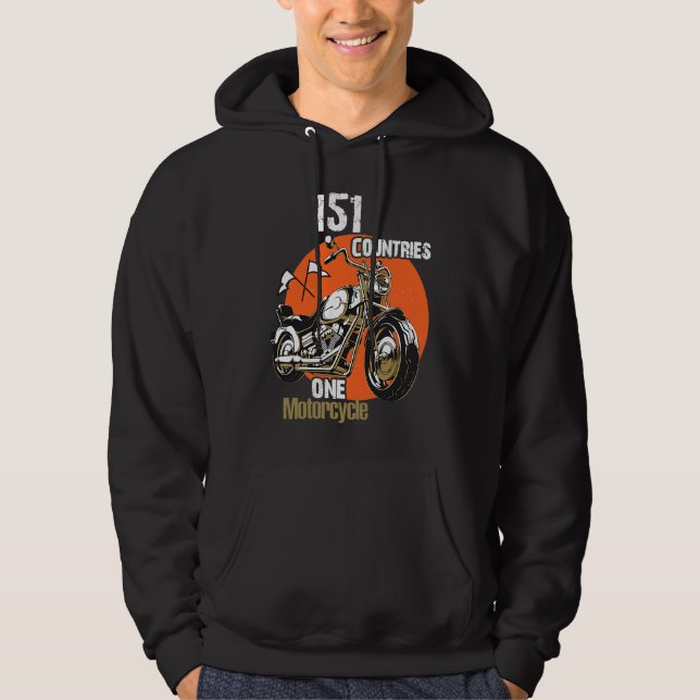 151 Countries One Motorcycle Hoodie (Vorderseite)