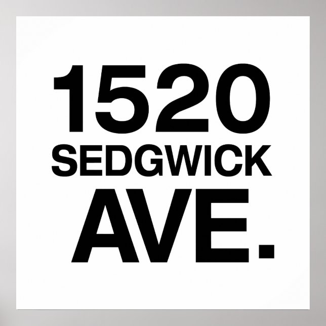 1520 SEDGWICK AVE. POSTER (Vorne)